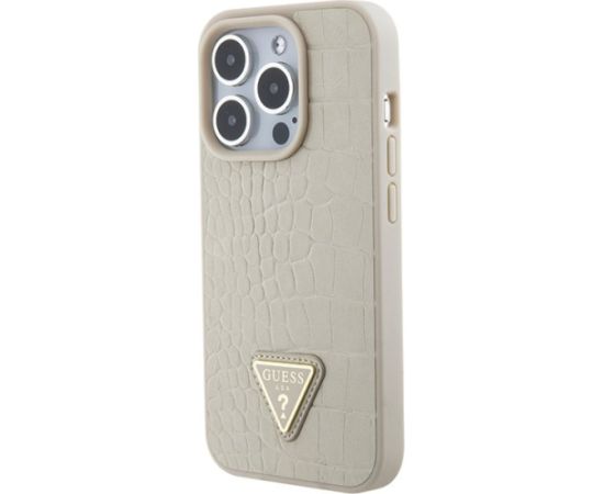 Guess Croco Triangle Logo Aizsargapvalks Priekš Apple iPhone 15 Pro Neoriģinālie Maciņi