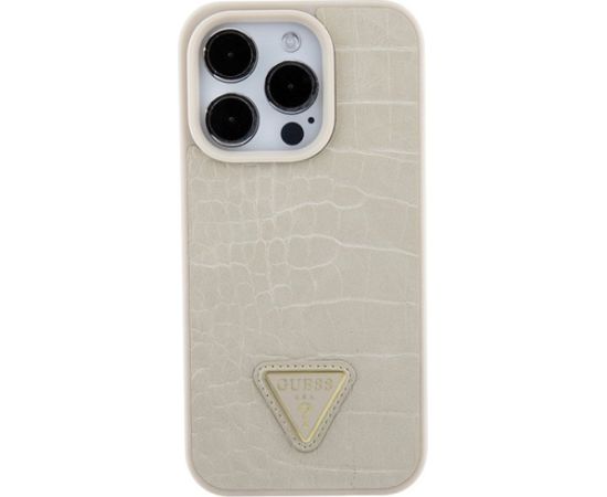 Guess Croco Triangle Logo Aizsargapvalks Priekš Apple iPhone 15 Pro Neoriģinālie Maciņi