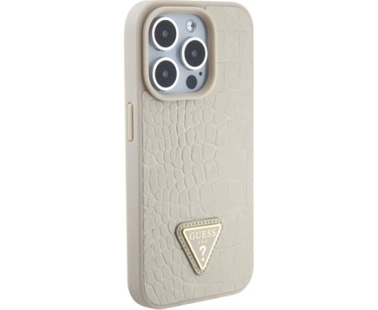 Guess Croco Triangle Logo Aizsargapvalks Priekš Apple iPhone 15 Pro Neoriģinālie Maciņi