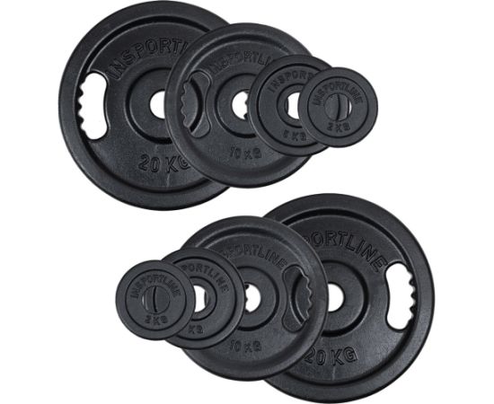Čuguna olimpisko svaru paliktņu komplekts inSPORTline Castblack 2 - 20 kg Hanteles