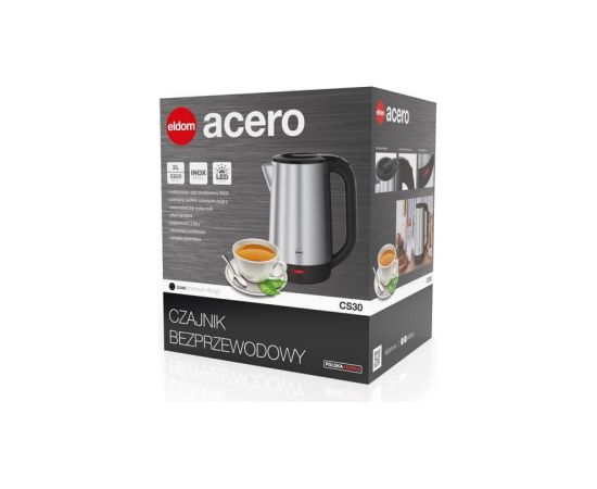 ELDOM CS30 ACERO CORDLESS KETTLE 2.0 L 2000 W Silver Tējkannas (elektriskās)