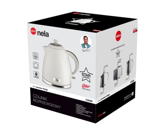 ELDOM C265B NELA electric kettle 1.7 L 2000 W White Tējkannas (elektriskās)