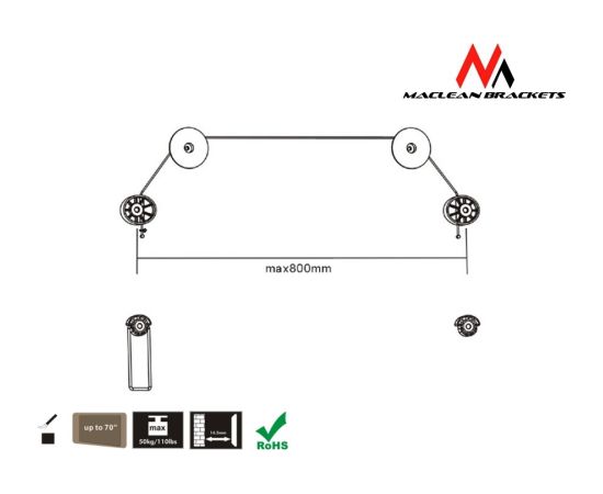 Maclean MC-557 Ultra Slim TV Wall Mount Bracket Holder LED 37-70" Крепления для телевизоров