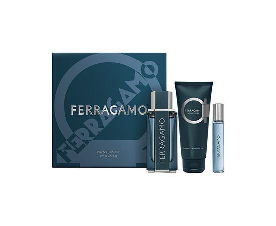 Salvatore Ferragamo Ferragamo Intense Leather Dárková sada EDP 100 ml, sprchový gel 100 ml a miniaturka EDP 15 ml 100ml Dāvanu komplekti