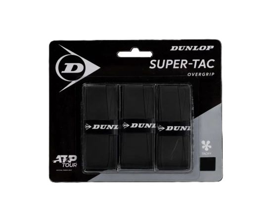 Tennis racket overgrip DUNLOP SUPER TAC 3pcs. black  Teniss