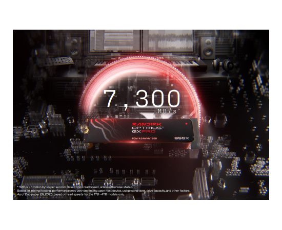 SSD SANDISK 1200xTBW rating MTBF 1750000 h Read speed 7300 MB/s Write speed 6600 MB/s NVMe Yes PCI Express 4.0 M.2 2000 GB SDSP81200TAN-000E0 SSD Cietie Diski (Solid state drive)