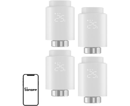 SONOFF ZigBee TRVZB Thermostatic Head, 4-Pack Viedie slēdži