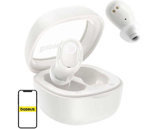 Wireless headphones Baseus Bowie WM02 TWS, Bluetooth 5.0 (white) OS Austiņas