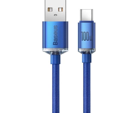 Baseus CAJY000403 Crystal Shine Series Datu kabelis USB - USB-C 100W 1,2m / zils Data USB kabeļi