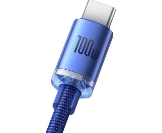 Baseus CAJY000403 Crystal Shine Series Datu kabelis USB - USB-C 100W 1,2m / zils Data USB kabeļi