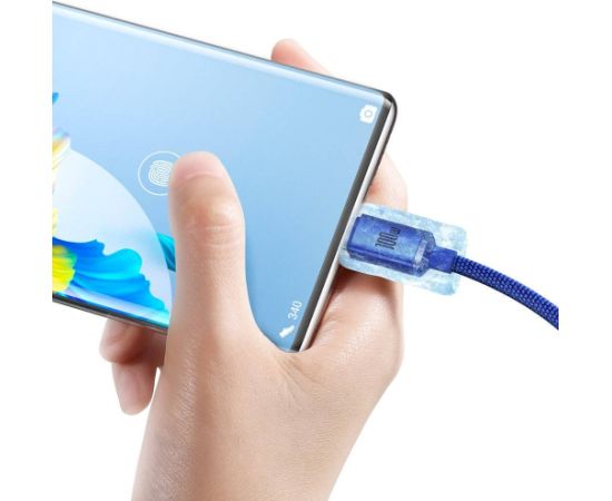 Baseus CAJY000403 Crystal Shine Series Datu kabelis USB - USB-C 100W 1,2m / zils Data USB kabeļi