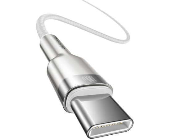 Baseus Cafule Metal Series Data Cable Datu kabelis USB-C - USB-C 100W 1m / balts Data USB kabeļi