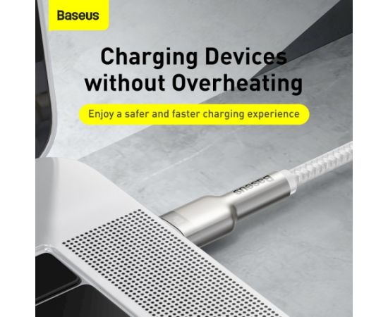 Baseus Cafule Metal Series Data Cable Datu kabelis USB-C - USB-C 100W 1m / balts Data USB kabeļi