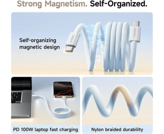 Baseus Dynamic 4 Pro Series Data Cable Datu kabelis USB-C - USB-C 100W 1m / zils Data USB kabeļi