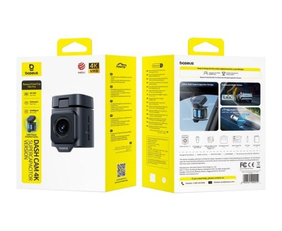 Baseus PrimeTrip VD1 Pro Video reģistrators Dash Cam 4K / kosmiski melns Video reģistratori