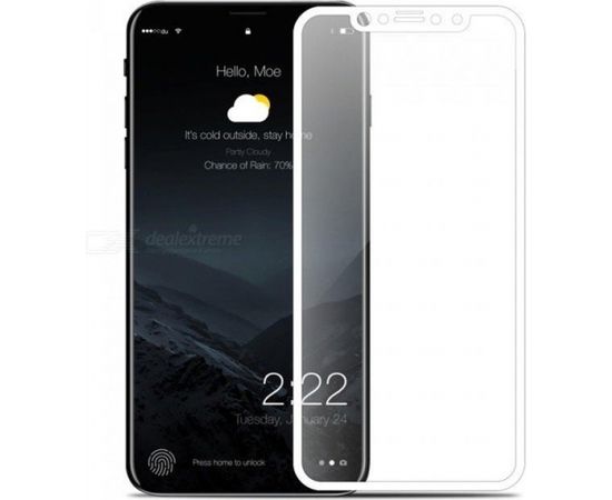 Swissten Ultra Durable 3D Japanese Tempered Glass Premium 9H Aizsargstikls Apple iPhone X Balts