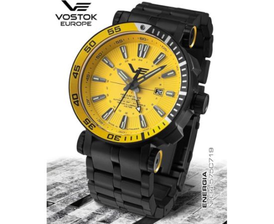 Vostok Europe Energia Rocket Automatic GMT NH34 -575C719BRBK-LEBK Rokas pulksteņi 