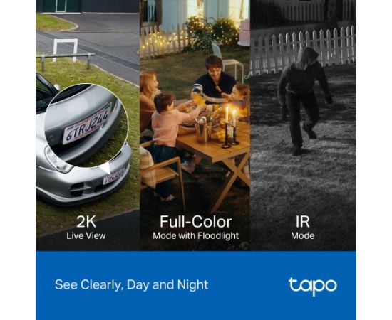 TP-LINK Tapo C710 Pan/Tilt Security Floodlight Camera 3 MP F/2.0 IP65 H.264 microSD up to 512 GB Video novērošanas kameras