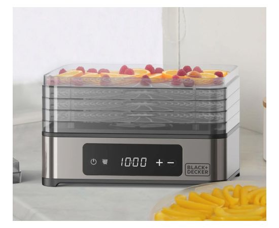 Black+Decker BXDE401E Fruit, Mushroom and Vegetable Dehydrator Dārzeņu Tvaicētāji un Žāvētāji