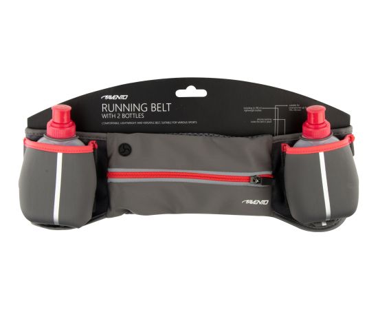 Hip bag with bottles AVENTO 44RA Grey/Fluorescent pink Skriešanas mugursomas