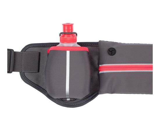 Hip bag with bottles AVENTO 21PF Grey/Fluorescent pink/Silver Skriešanas mugursomas