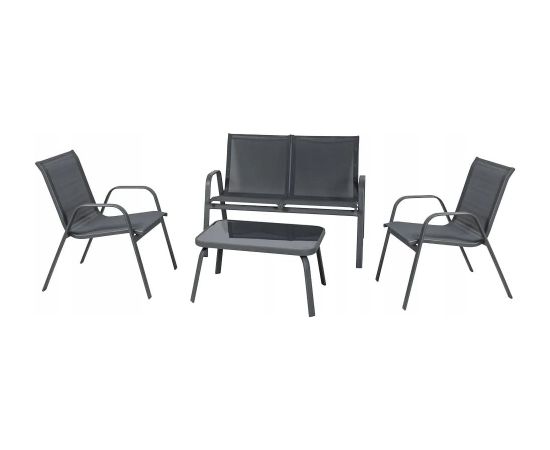 Gardena GARDEN FURNITURE SET RIVET KD BLACK Dārza mēbeļu komplekti