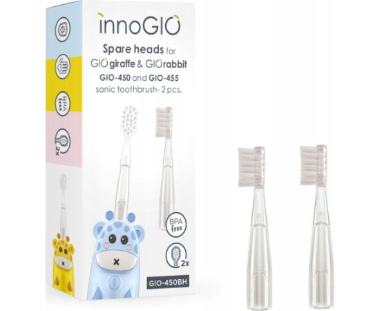 Końcówka InnoGio INNOGIO WYMIENNE GŁÓWKI DO SZCZOTECZKI GIOgiraffe & GIOrabbit Uzgaļi elektriskajām zobu birstēm