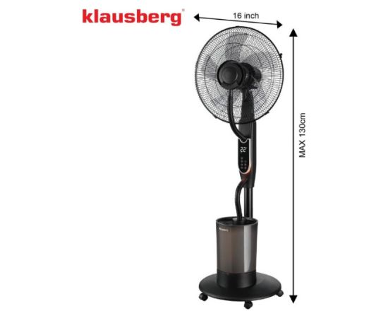 LED miglas ventilators ar mitrinātāju, ar tālvadības pulti, 90 W, KB 9043, Klausberg Ventilatori