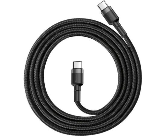 Baseus CATKLF-GG1 Cafule USB-C kabelis 60W 1m / pelēks/melns Data USB kabeļi