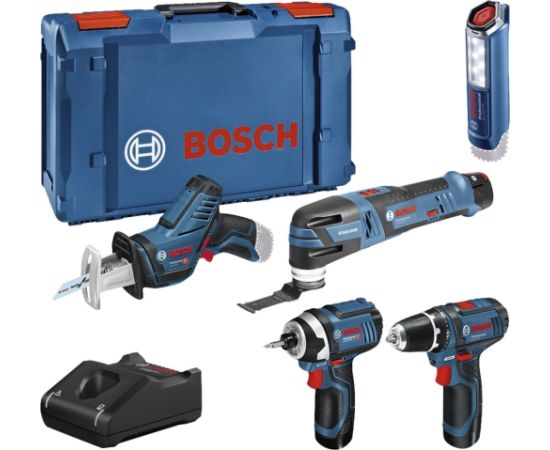 Bosch Powertools tool set 12Volt 5-piece, GOP + GSR + GDR + GSA + GLI (blue, 3x Li-ion battery 2.0Ah) Новинки Для дома и сада 