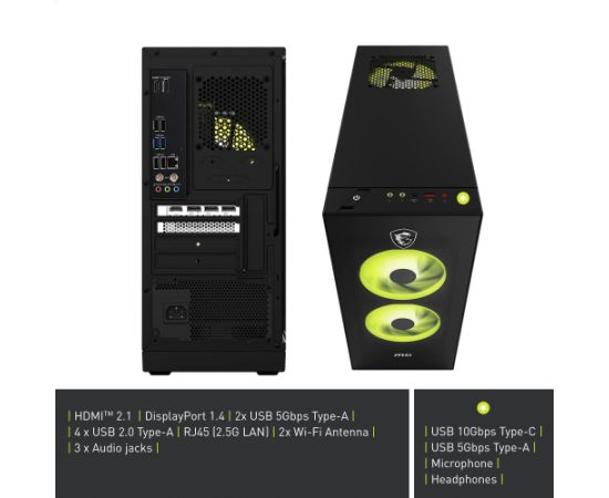 MSI MAG Infinite S AI 2NVM7-002AT (black/transparent, Windows 11 Home) Personālie datori