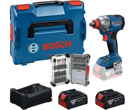 Bosch Powertools cordless impact wrench set GDX 18 Volt 285 Nm with 2 batteries 5.0 Ah and 31-piece bit set in L-BOXX (boxed) Новинки Для дома и сада 