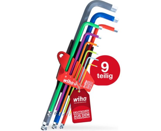 Seškanšu atslēgu komplekts Wiha WWIHA46555; 1,5-10 mm; 9 gab. Mehāniskie instrumenti