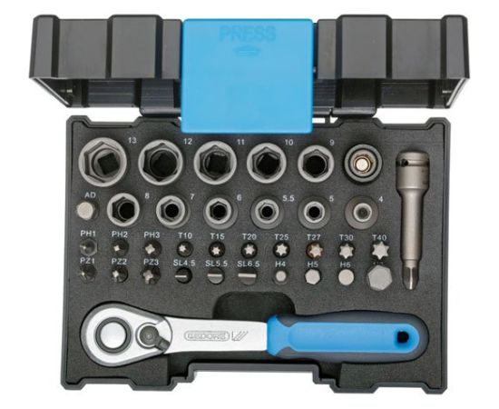 Uzgaļu komplekts Gedore 2998211; 1/4''; 35 gab. Mehāniskie instrumenti