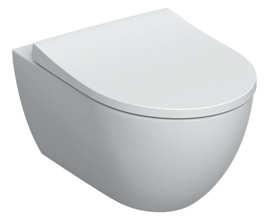 Geberit pods ar slim vāku Aniara rimfree, stiprināms pie sienas, 355x530 mm, TurboFlush, balts Jaunumi Sadz. tehnika