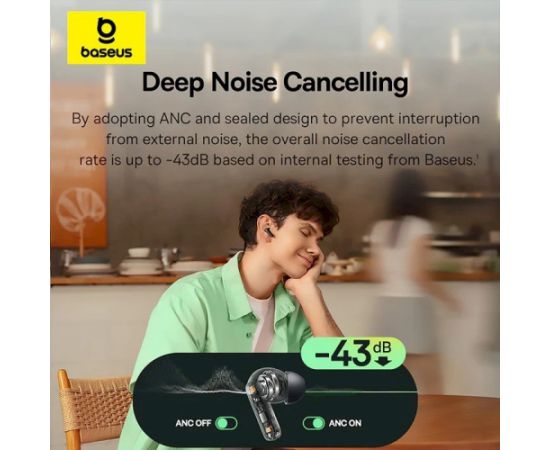 Baseus Bass BF1 NC In-Ear True Wireless Earphones Bezvadu austiņas / zils Austiņas
