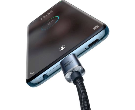 Baseus CAJY000701 Crystal Shine Series Datu kabelis USB-C - USB-C 100W 2m / melns Data USB kabeļi
