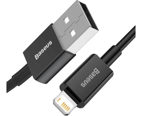 Baseus CALYS-C01 Superior Fast Charging Data Cable USB-Lightning Uzlādes un datu kabelis 2.4A 2m / melns Data USB kabeļi