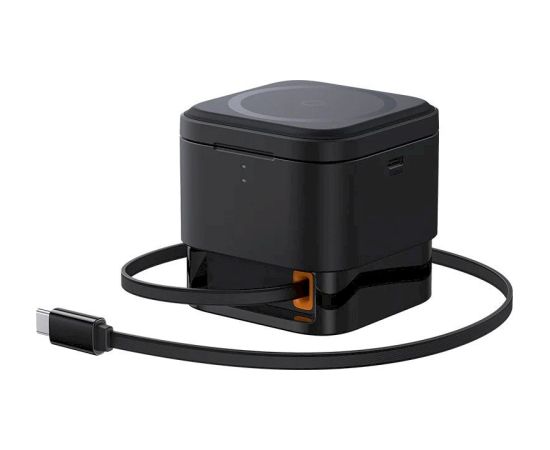 Baseus MagPro 3in1 Magnetic Wireless Charger Magnētiskais bezvadu lādētājs 25W / kosmiski melns Bezvadu telefonu lādētāji