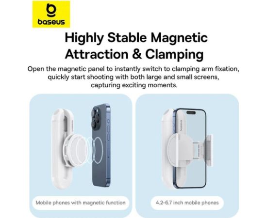 Baseus TechShot Series Dual-Support Монопод для селфи / лунно-белый Телефонные стабилизаторы