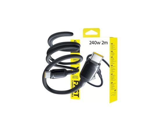 Baseus PicoGo Fast Charging Data Cable Ātrās uzlādes un datu kabelis USB-C - USB-C 240W 2m / kosmiski melns Data USB kabeļi