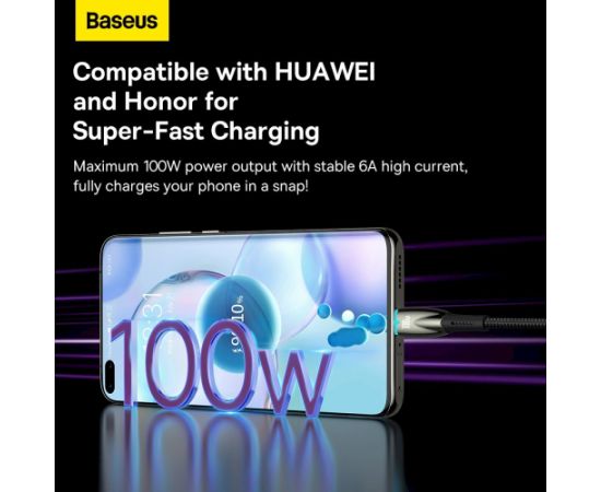 Baseus Glimmer Series Fast Charging Data Cable USB-A - USB-C Ātrās uzlādes datu kabelis 100W 1m / melns Data USB kabeļi