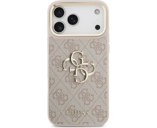 Guess 4G Big 4G Classic Logo Big Strap Metal Buttons Case for iPhone 17 Pro Max Rozā Neoriģinālie Maciņi
