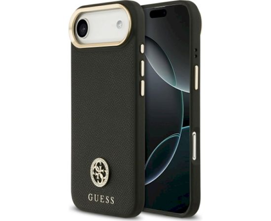 Case Guess Grained Strass Logo MagSafe Aizsargapvalks priekš iPhone Air / melns Neoriģinālie Maciņi