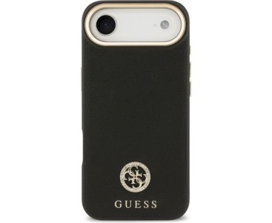 Case Guess Grained Strass Logo MagSafe Aizsargapvalks priekš iPhone Air / melns Neoriģinālie Maciņi