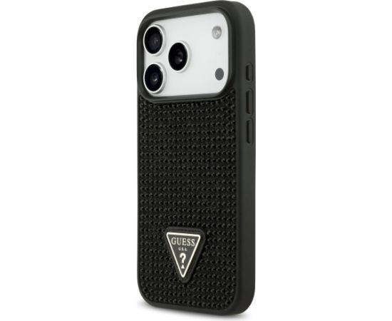 Case Guess Rhinestone Triangle Logo Aizsargapvalks priekš iPhone 17 Pro / melns Neoriģinālie Maciņi