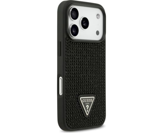 Case Guess Rhinestone Triangle Logo Aizsargapvalks priekš iPhone 17 Pro / melns Neoriģinālie Maciņi