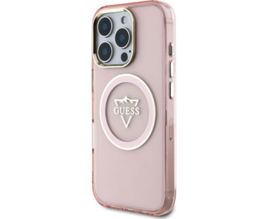 Guess IML Metal Mountain Logo MagSafe Case Aizsargapvalks priekš iPhone 16 Pro Max / rozā Neoriģinālie Maciņi