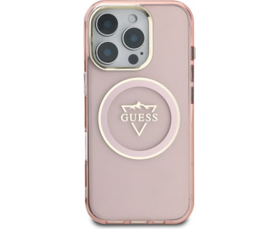 Guess IML Metal Mountain Logo MagSafe Case Aizsargapvalks priekš iPhone 16 Pro Max / rozā Neoriģinālie Maciņi