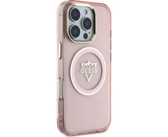 Guess IML Metal Mountain Logo MagSafe Case Aizsargapvalks priekš iPhone 16 Pro Max / rozā Neoriģinālie Maciņi